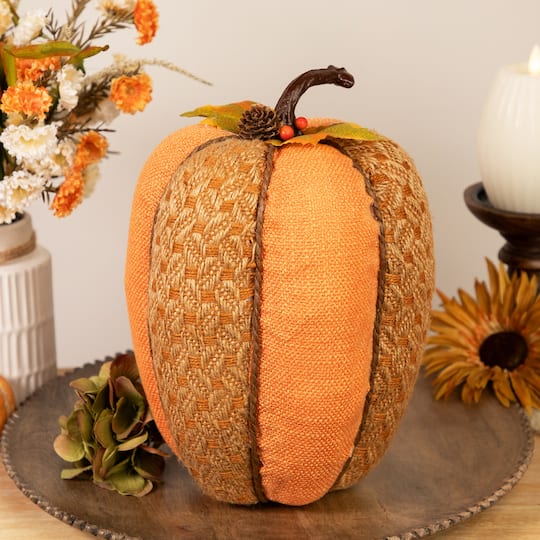 10.5" Orange Pumpkin Tabletop Décor